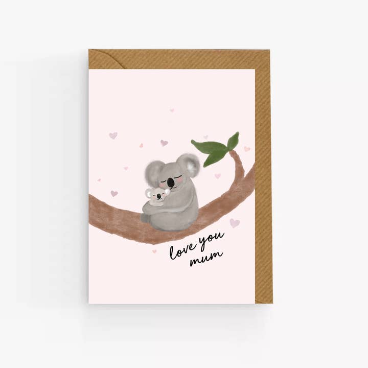 Mother's Day Card - Love You Mum - Cute Mama Bear Card for wholesale by Moonbean Designs