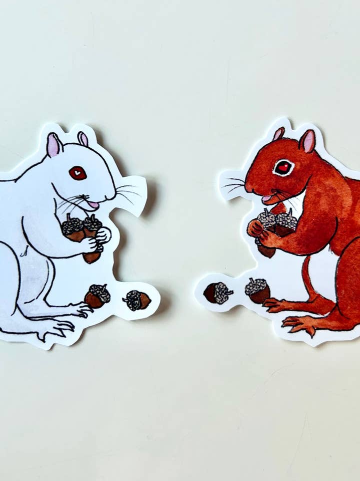 Set Stickers Paar Eekhoorns voor wholesale door Cathy Peng Art & Design