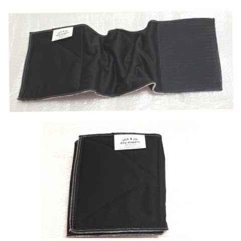 Jack & Jill Dog Diapers - Wholesale Pet Bandana - Dog - Male Dog Belly Band Wrap - Style #1  Black 1