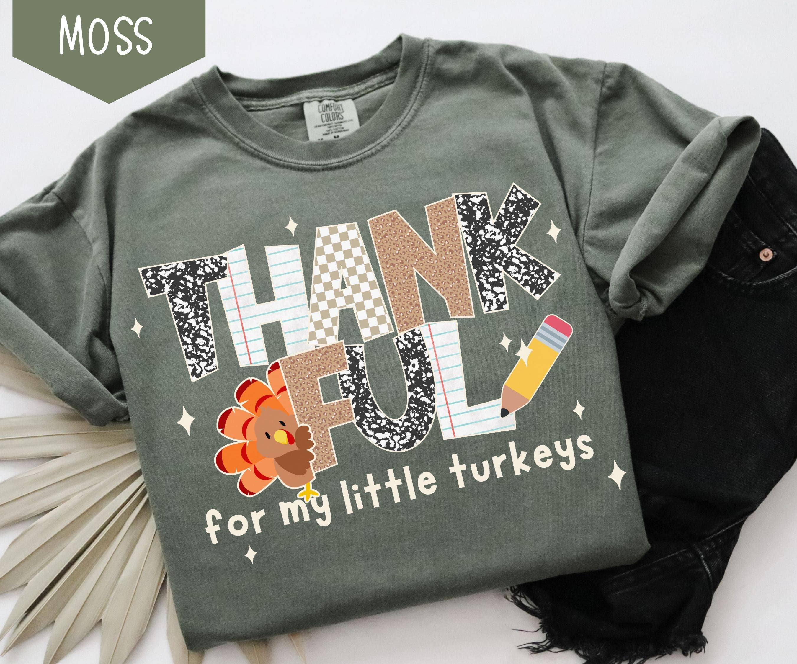 Glaime - Wholesale T-Shirt (Graphic) - Women's - Comfort Colors Thankful Teacher Shirt, Fall Turkey Teacher 4