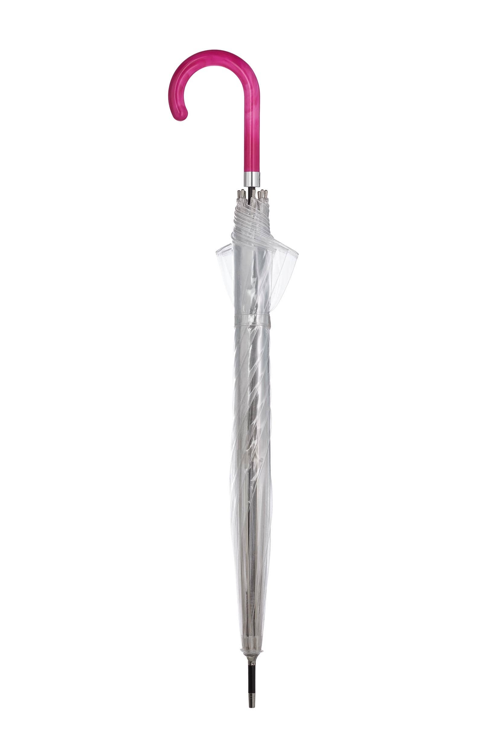 Clima Umbrellas - Wholesale Umbrella - Women's - “Aqua” Transparent Long Auto Umbrella | Marbled handle4