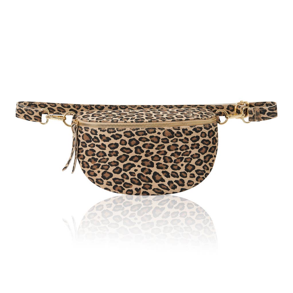 MONTTE DI JINNE - Venta al por mayor Bandolera - Mujer - Riñonera cruzada de cuero italiano con estampado de leopardo2