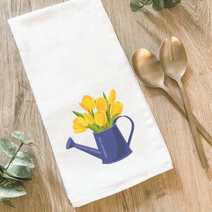Spring Tulip Flowers - Cotton Tea Towel for wholesale by Lissi Designs