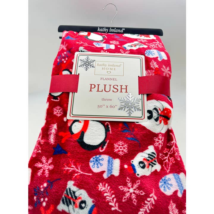 Bed Bath Fashions - Wholesale Throw Blanket - Kathy Ireland Christmas Flannel Fleece Plush Throw Blanket