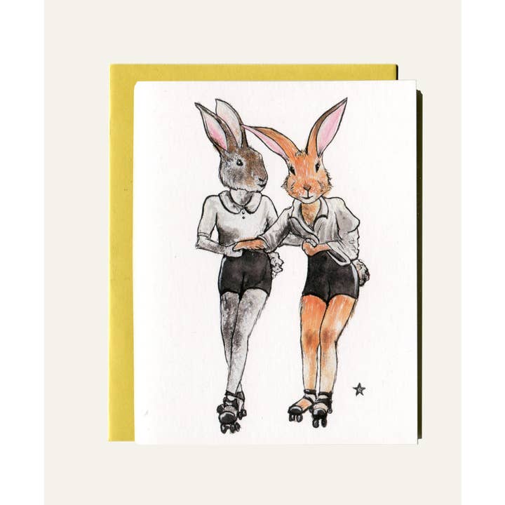 Darling Illustrations - Wholesale Love Card - You're How I Roll - Bunny Rabbit Notecard1