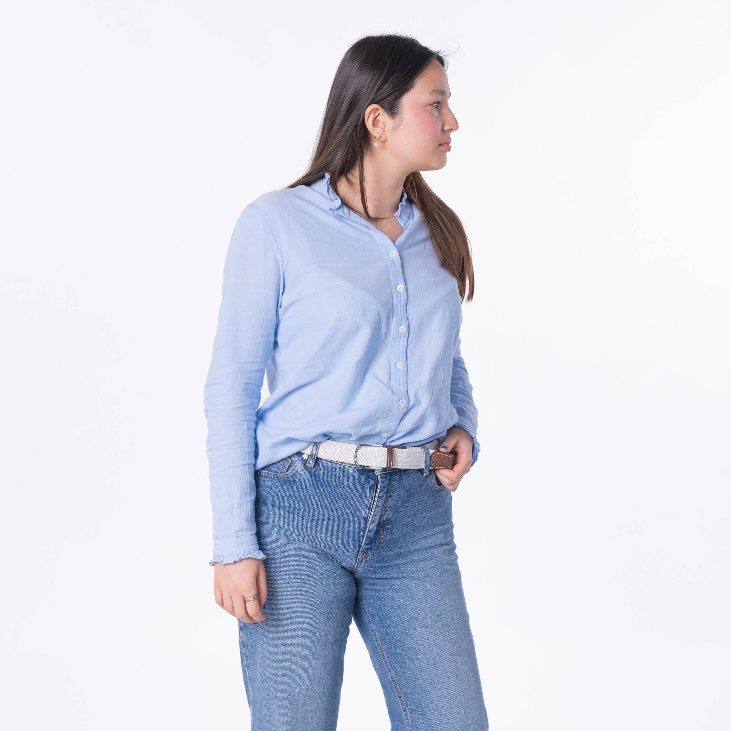 BILLYBELT - Wholesale Belt - Unisex - Coconut white elastic braided belt4