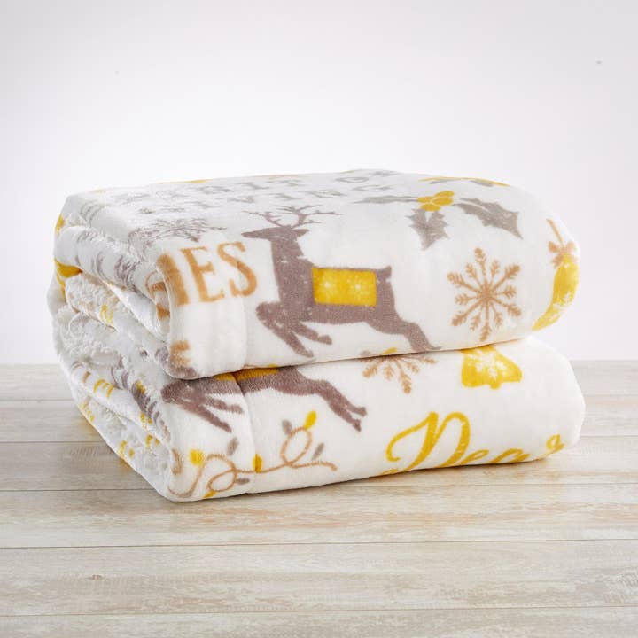 BH Collective - Wholesale Throw Blanket - Throw Blanket - Holiday Printed Sherpa - Esmay Collection70