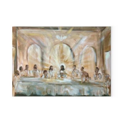 Last Supper Glass Cutting Board for wholesale by Beyond Blessed