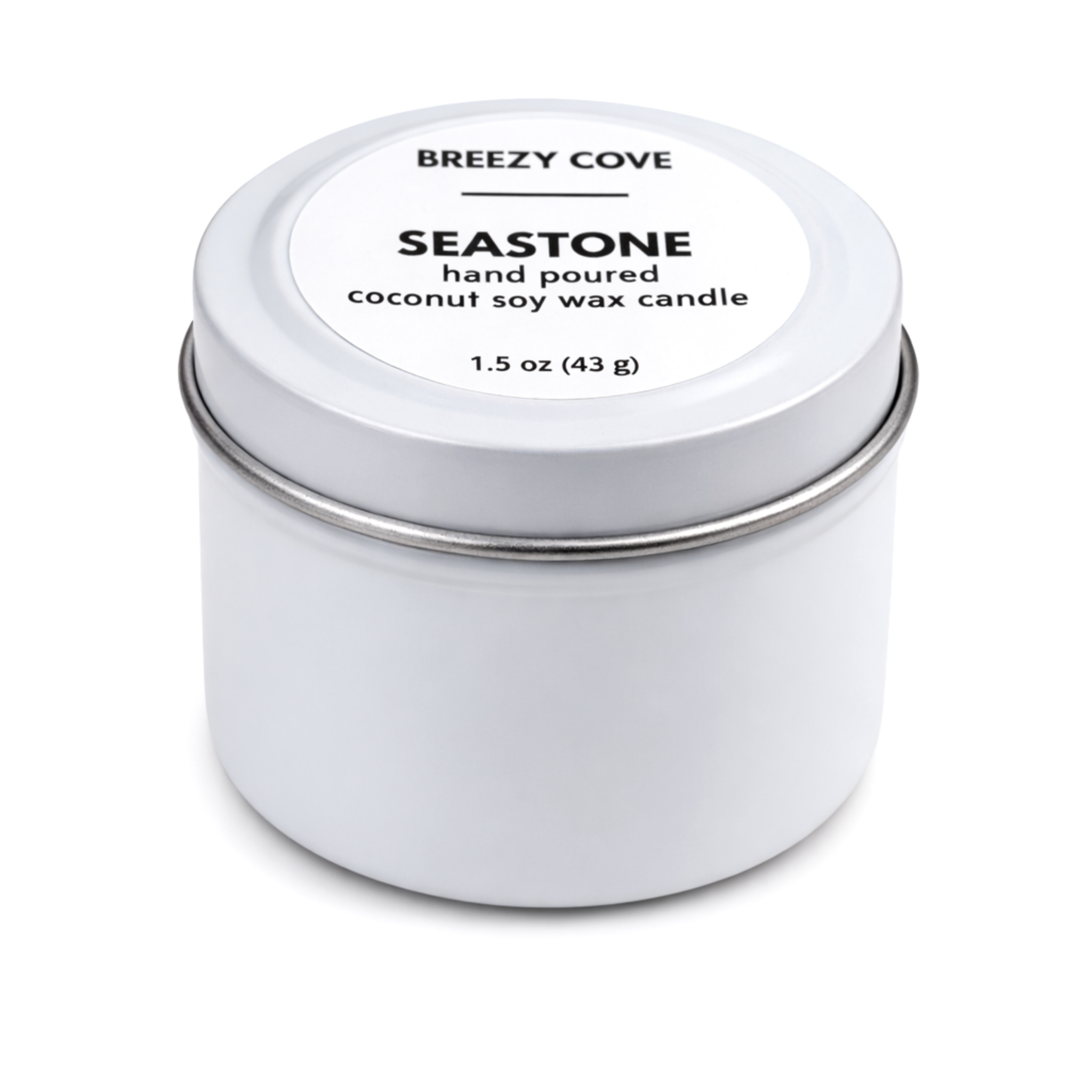 Breezy Cove - Wholesale Travel Candles - Seastone Beach Candle, Mini Tin Candle, Coconut Soy2