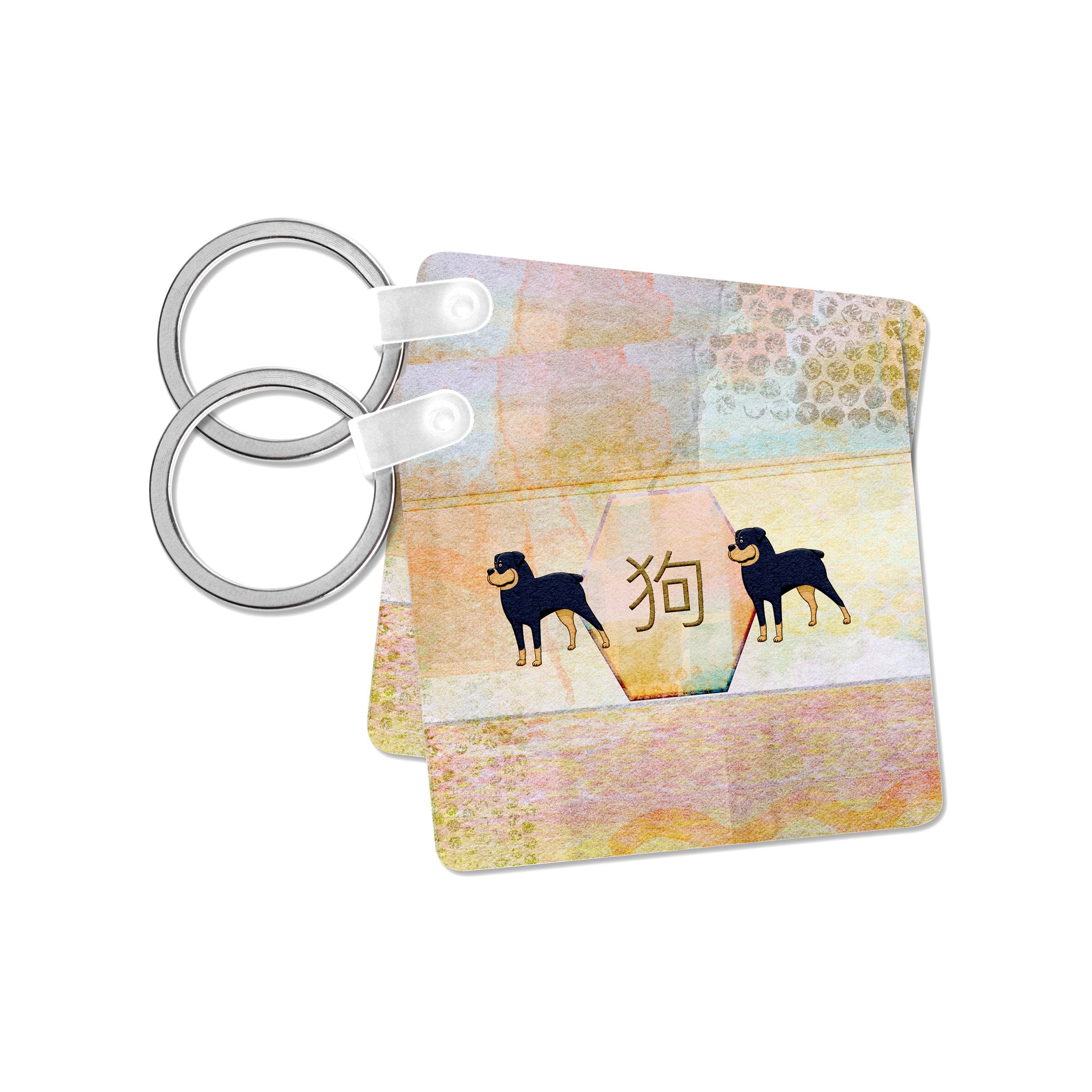 3dRose – Engroshandel Nøglering - Unisex – 3dRose, Dobermann, Filtoverflade Abstrakt, Hundens Tegn, Kinesisk, Pasteller, Nøglering7