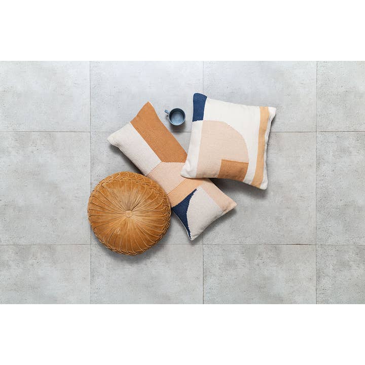Casa Amarosa - Wholesale Lumbar Pillow - Handmade Geo Shapes Lumbar Pillow, Earth - 12x30 inch6
