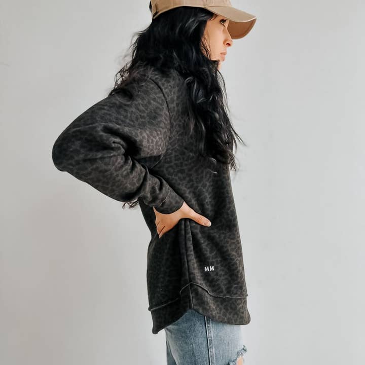 Weekend Fleece - Black Leopard for wholesale on Faire