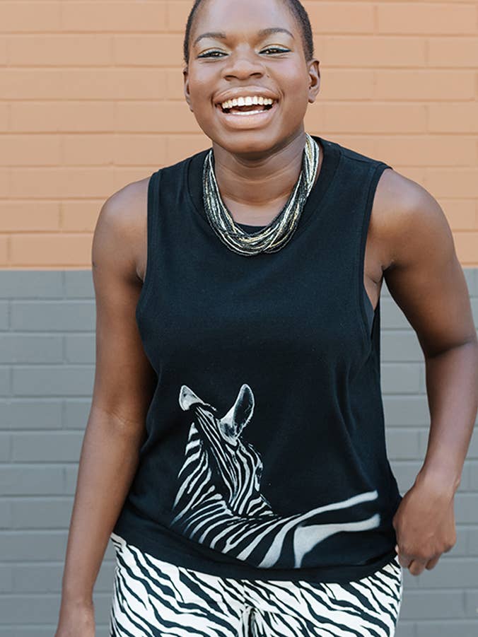 Tanktop met Zebra dierenprint voor wholesale door ZENZEE