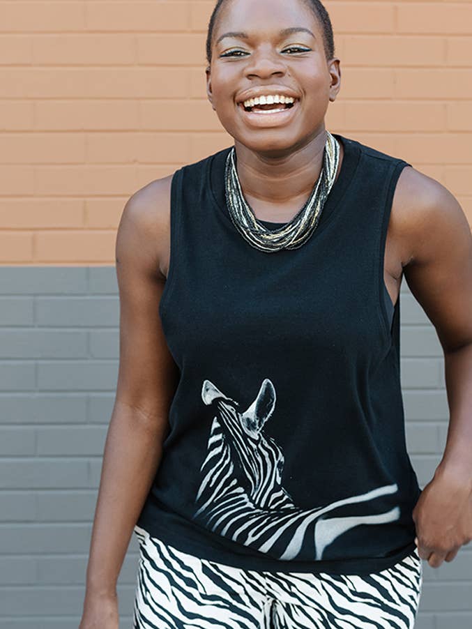 Zebra Animal Print Tank Top for wholesale by ZENZEE