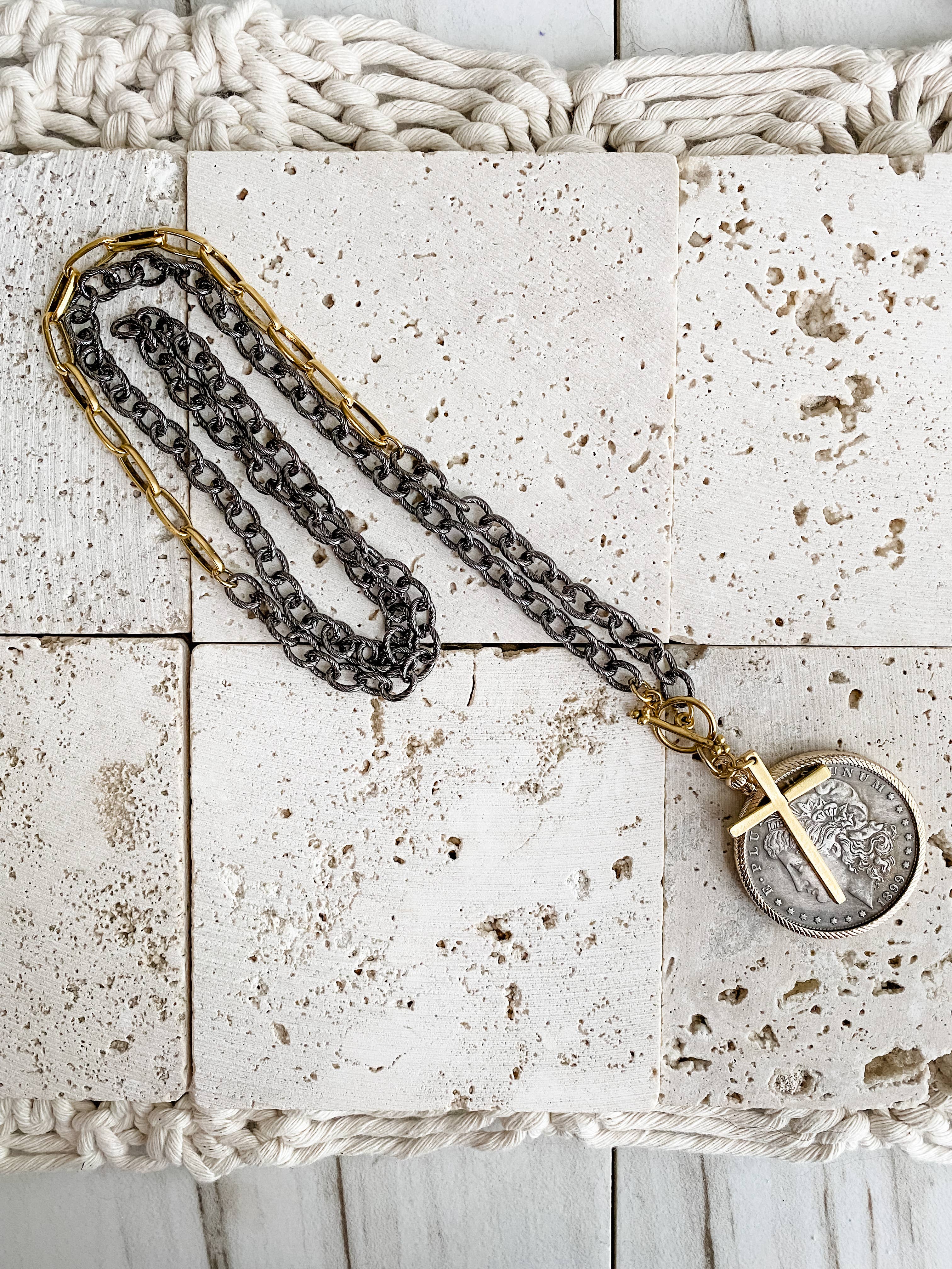 Grace Girl Beads - Wholesale Pendant/Charm Necklace - Relic Coin and Cross Necklace5