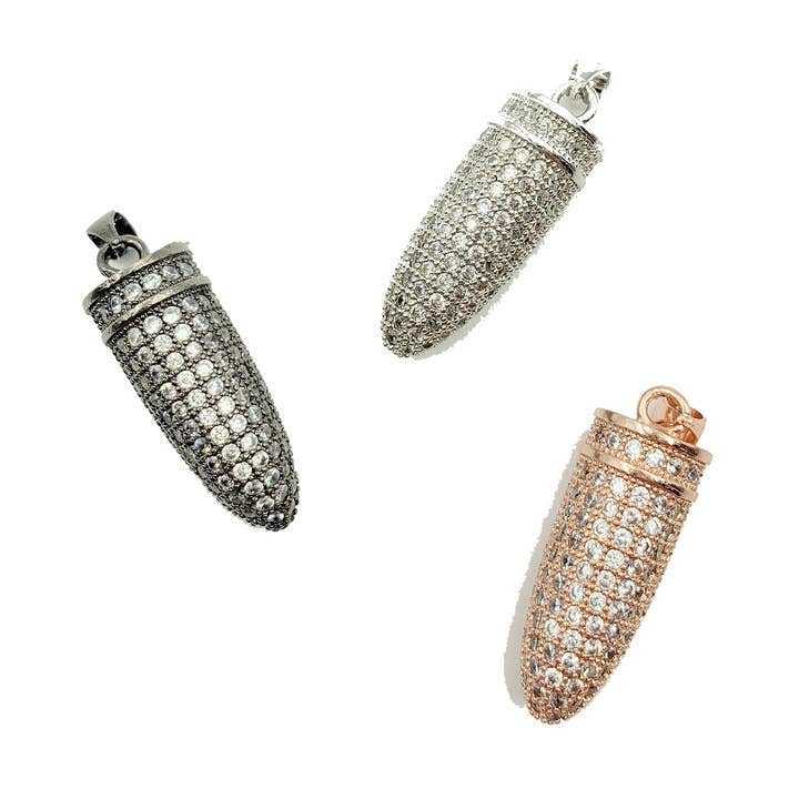 Pendentif Charme Balle Délicate avec Micro Pavé CZ pour la vente par Beads Creation