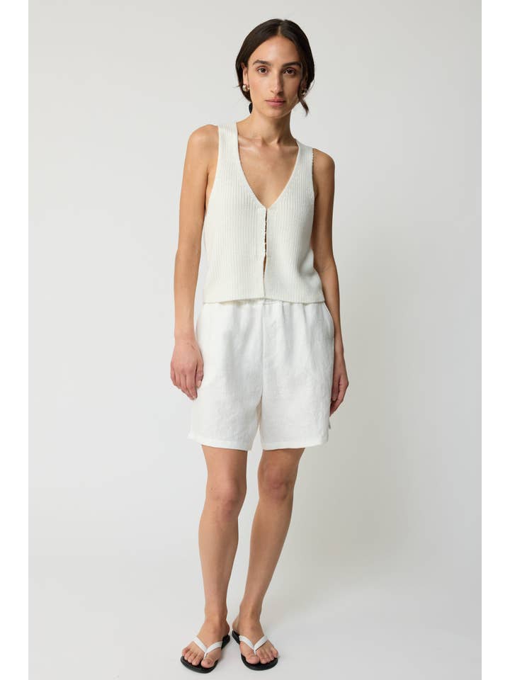 White Knit V Neck Vest for wholesale on Faire
