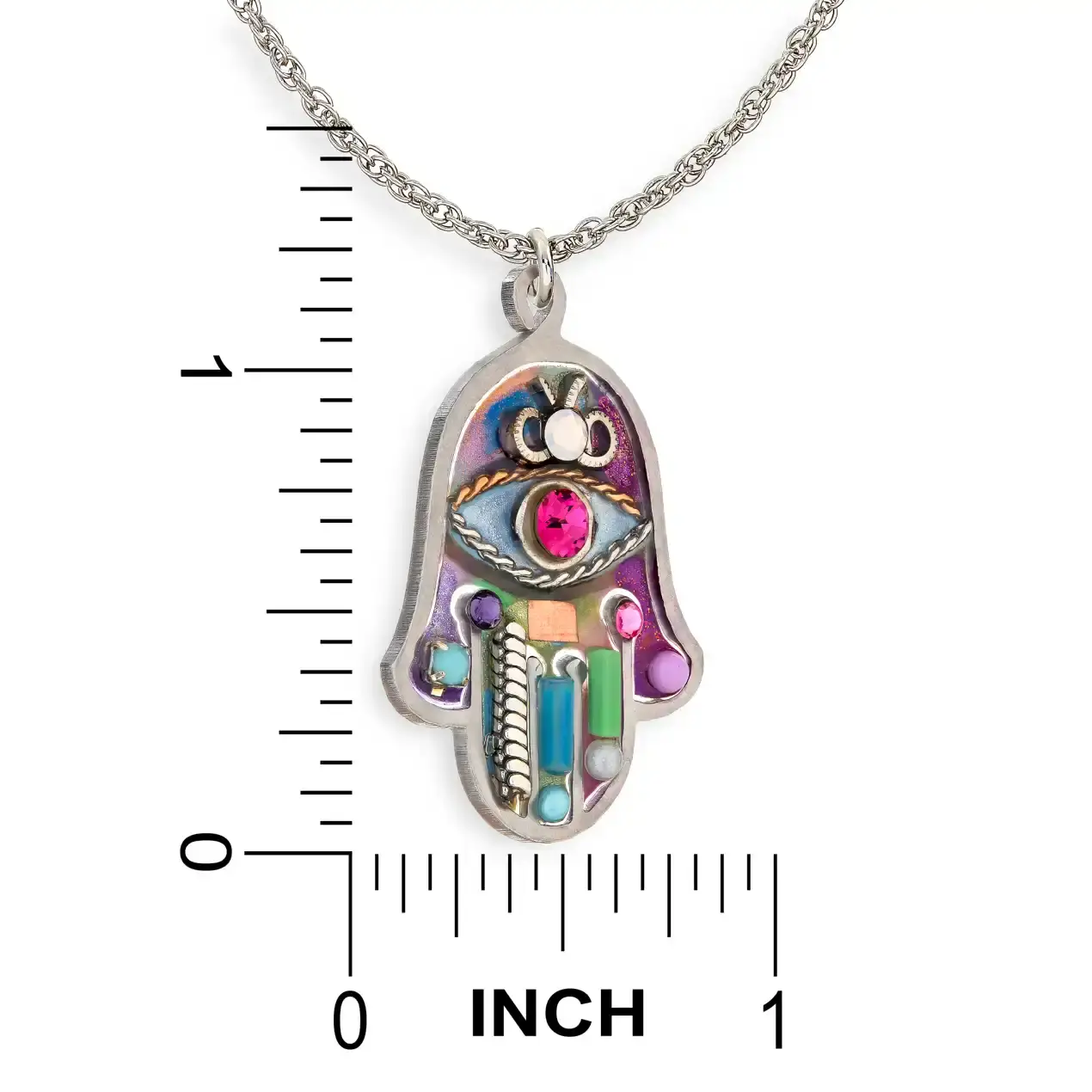 Seeka Jewelry and Judaica - Wholesale Pendant/Charm Necklace - Seeka Iridescent Pastel Hamsa Necklace1
