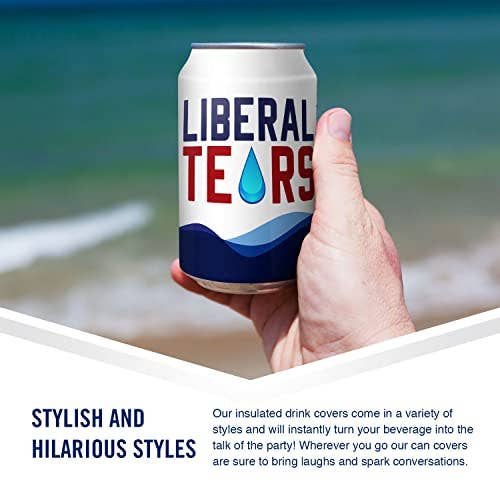Beersy - Wholesale Drink Huggers & Koozies - Liberal Tears Silicone Can Cooler, Koozie, Can Holder