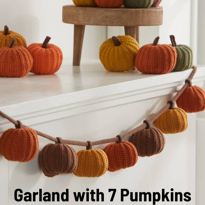 Your Heart's Content - Wholesale Decorative Tabletop Object - Colorful Knit Pumpkin Fall Home Decor, Thoughtful Gift, Best