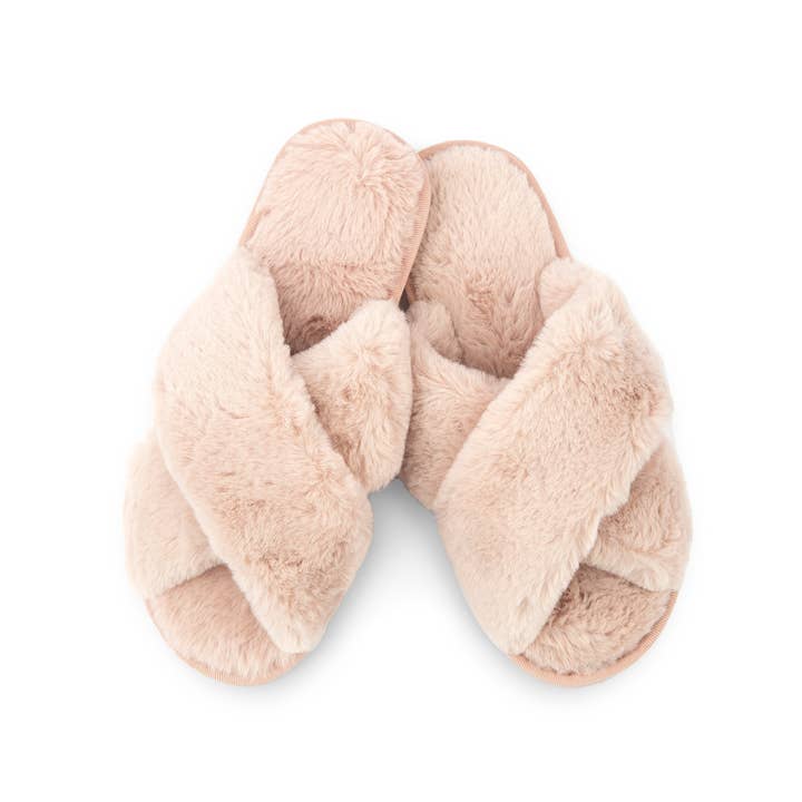Weddingstar Inc. - Wholesale Slippers - Women's - Plush Crossband Slide House Slippers