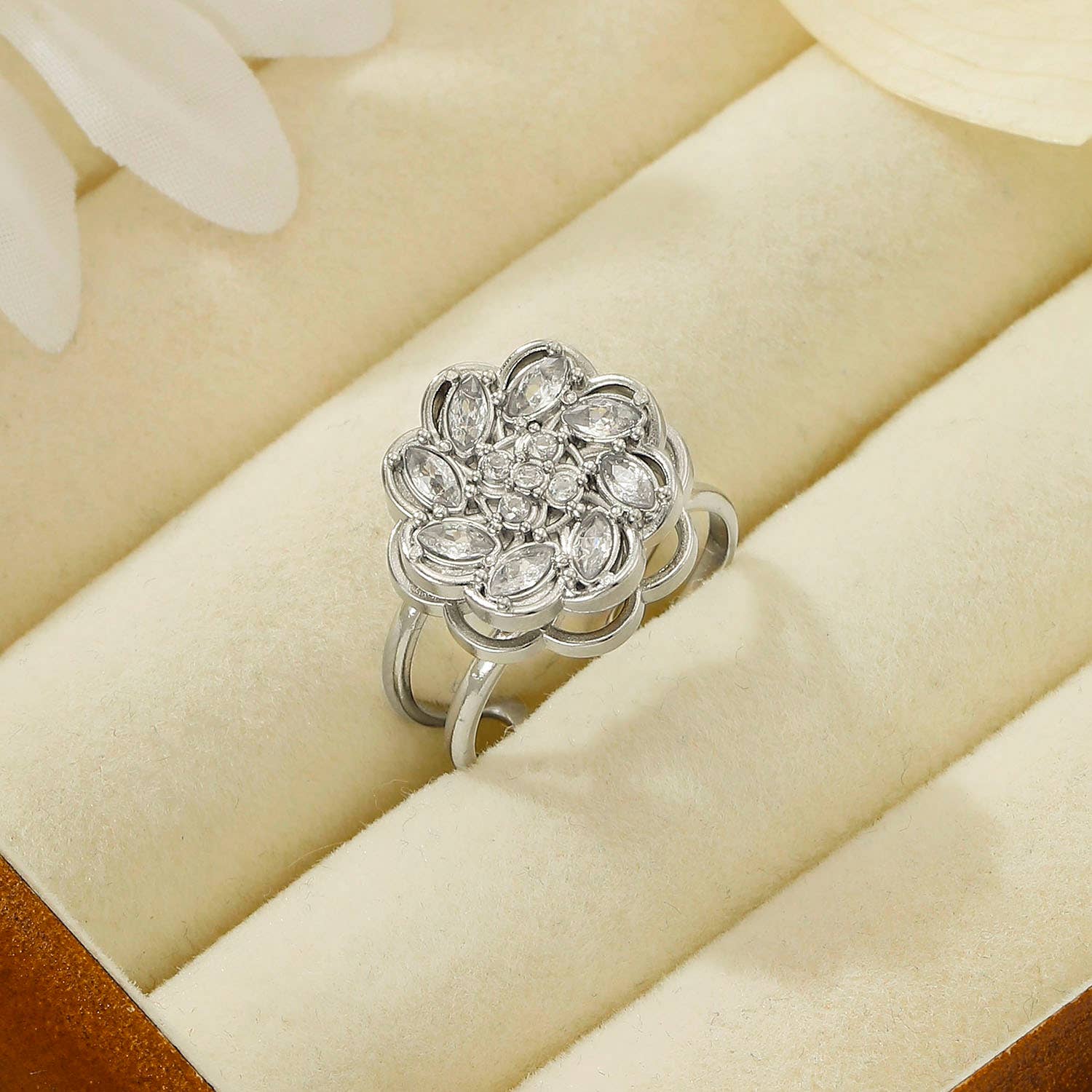 Kapyco - Venta al por mayor Anillo con gemas - Anillo antiestrés de acero inoxidable - BG3102831