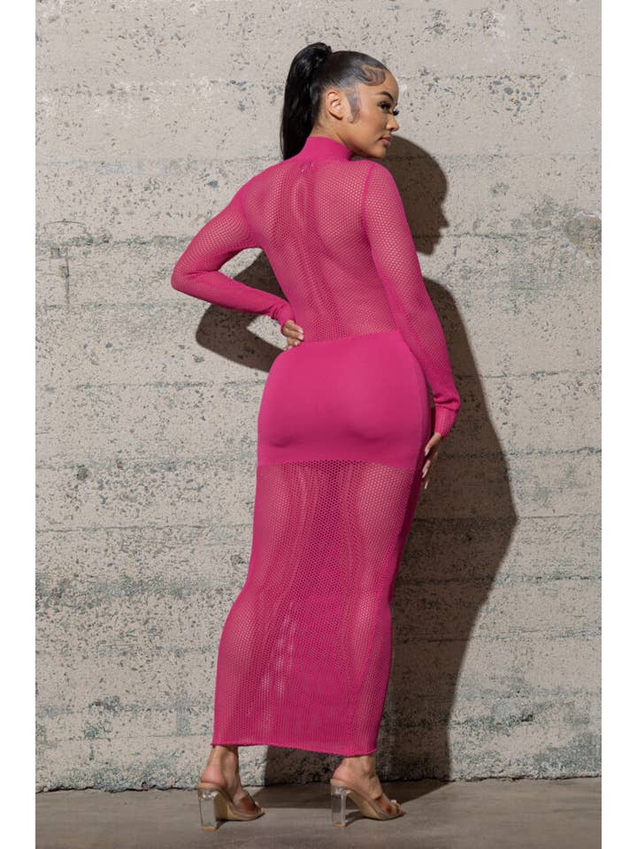 Melrose with Love - Wholesale Dress - Women's - MAXI SWEATER MESH DRESS2