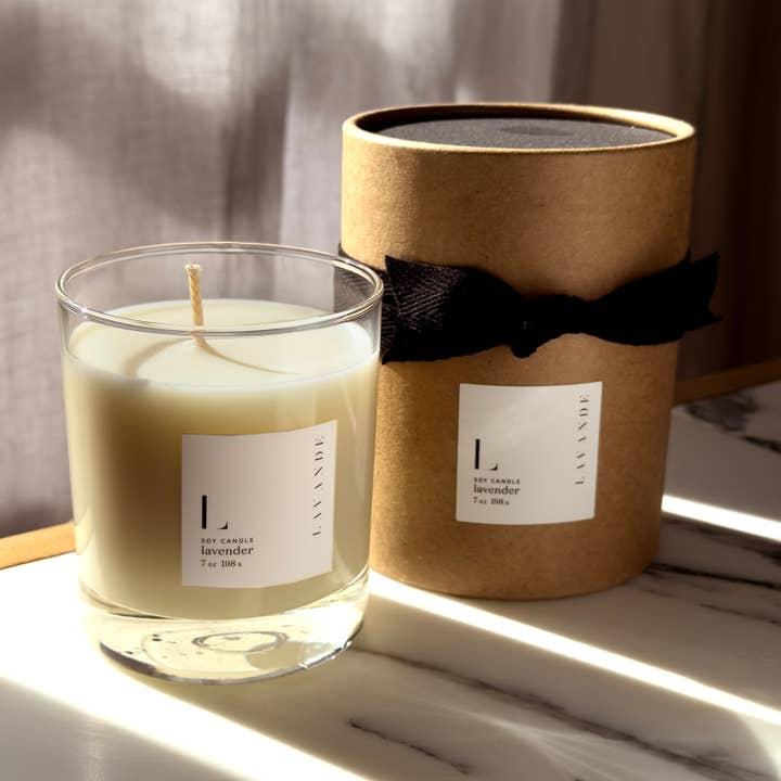 Candle - Lavender Soy Candle 7oz for wholesale by Lavande