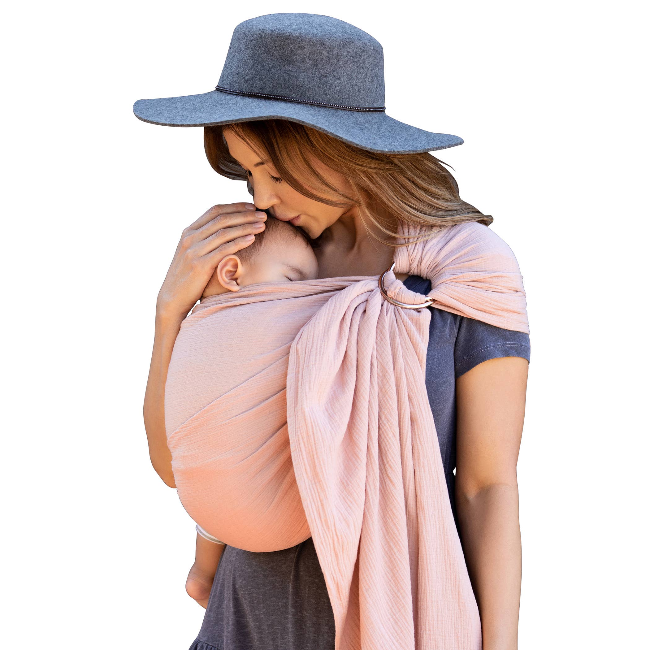 Moby - Wholesale Baby Wrap/Sling - Moby Ring Sling in Double Gauze - Rose0