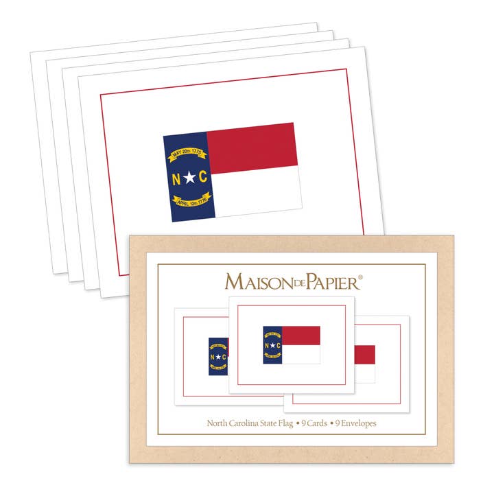 North Carolina Flag Boxed Note Cards for wholesale by Shade Tree Greetings