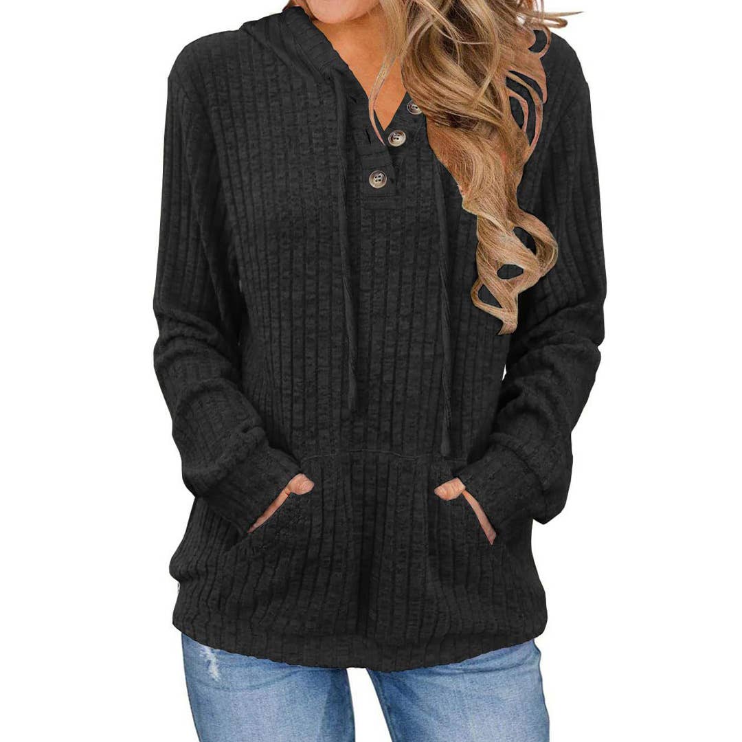 UNISHE – Hoodie – Mulher por atacado – Camisola com Capuz de Manga Comprida em Cor Sólida para Outono ZK35618