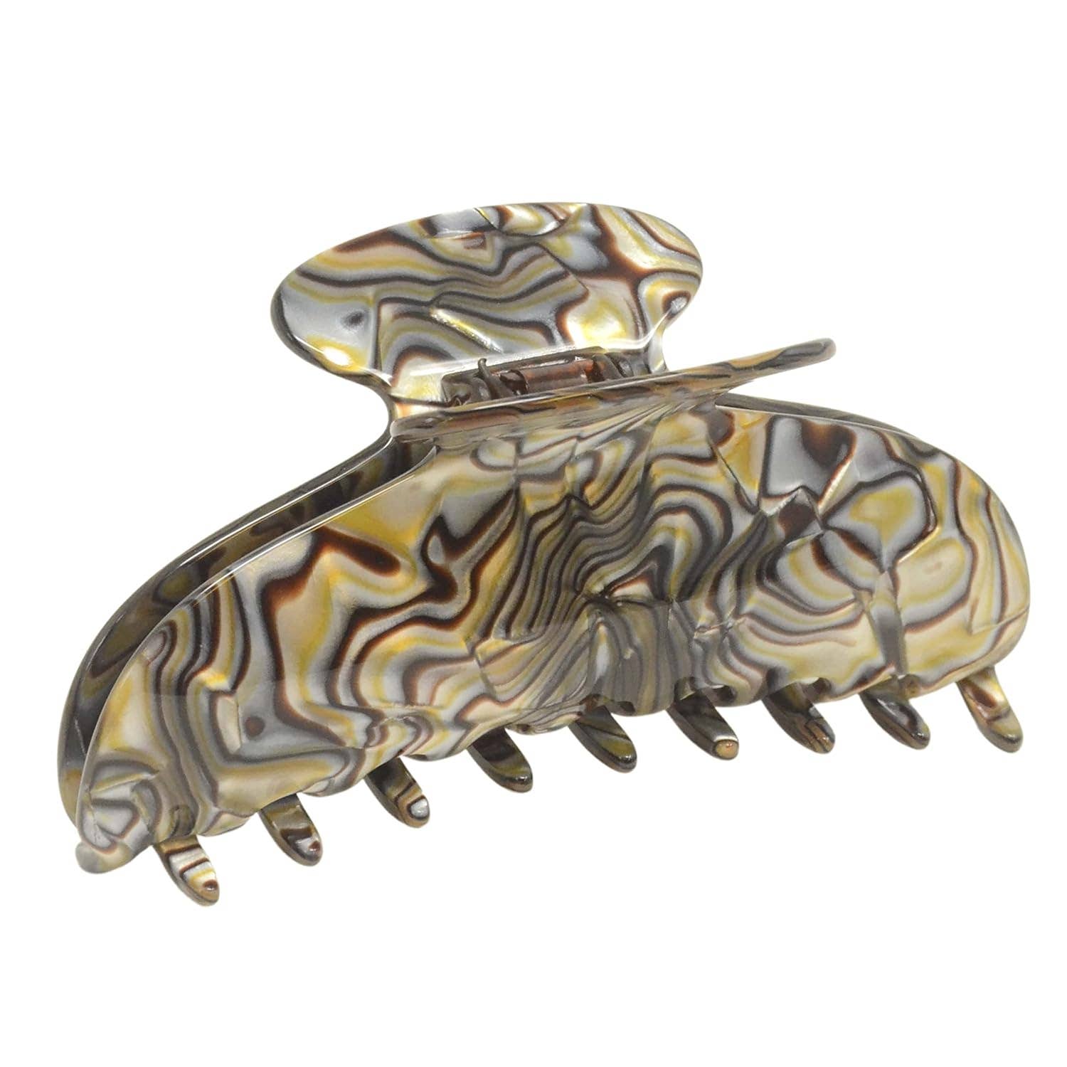 Parcelona - Wholesale Hair Clip - Women's - French Amie Thin Oval Large 4 1/4” Handmade Celluloid Jaw Hair Claw for Women36