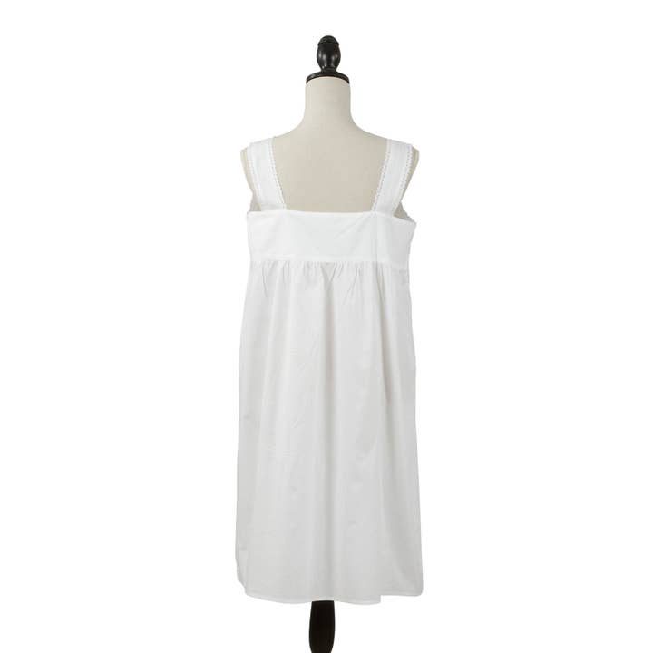 White Embroidered Nightgown - Sleeveless Design for wholesale on Faire2