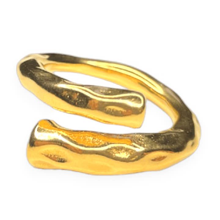 Bague en bambou – Plaqué or 24 carats pour la vente par MOC Atelier