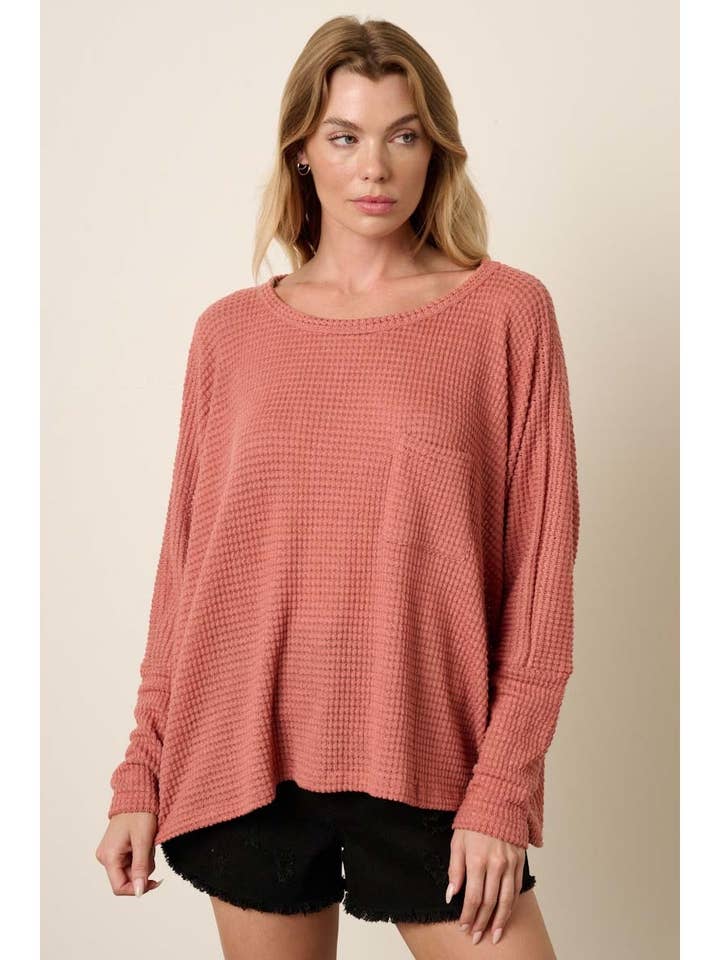 WIDE STRIPE ROUND NECK OVERSIZED KNIT TOP for wholesale by mittoshop