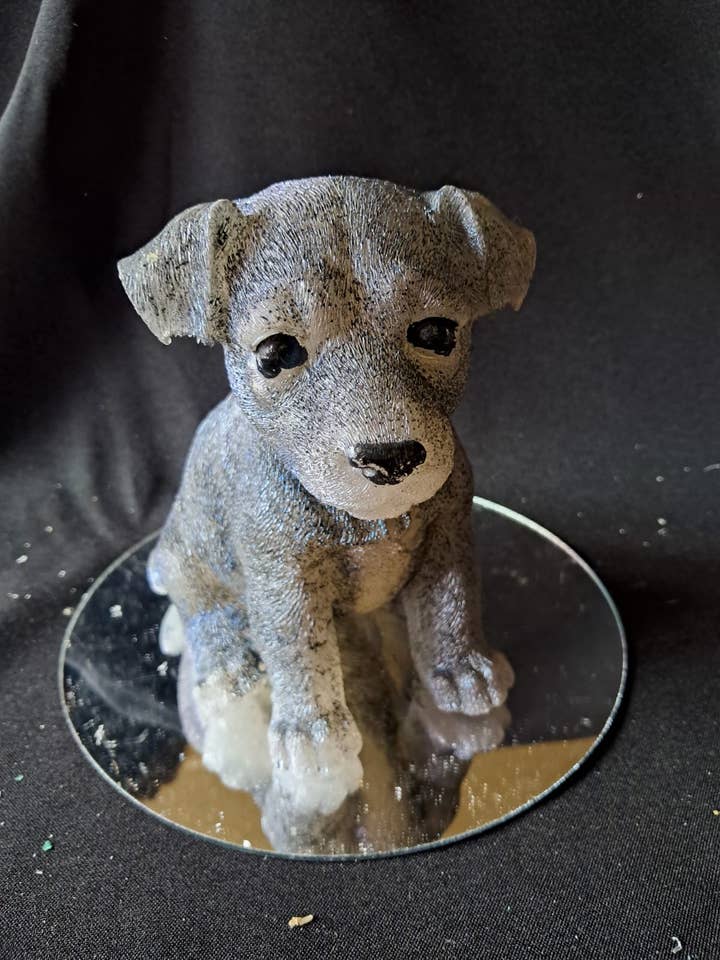 starwolf, jack russell-statue, sort/hvid, gave, dekoration for engroshandel hos starwolf-candles