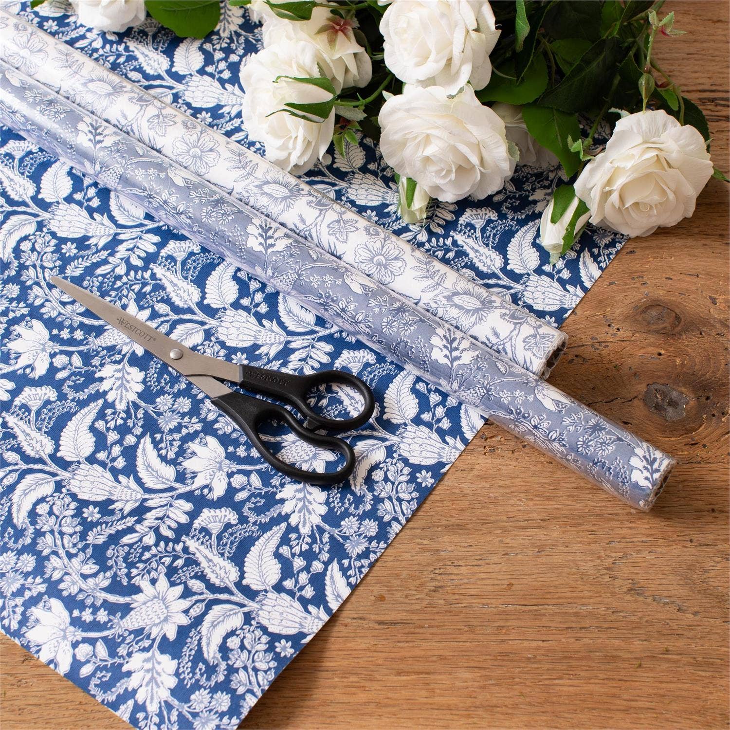 Audrey's Home & Gift - Wholesale Wrapping Paper Roll - Premium Gift Wrap, Blue Block Prints - 3 Roll Ct (Pk/06)3