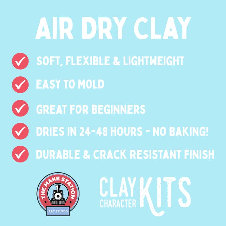 The Make Station - Wholesale DIY Craft Kit - Kids - S'more Than A Feeling Air Dry Clay Kit | Arts & Craft Kit