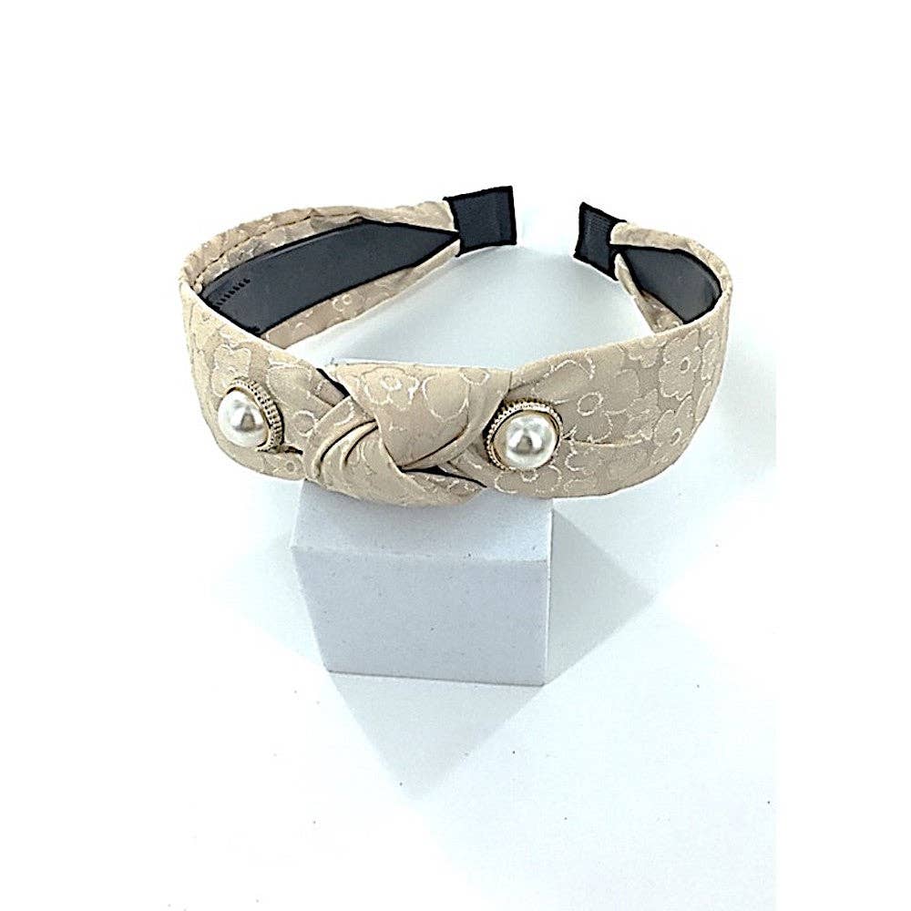 Atlas Fashion - Vendita all'ingrosso Fascia per capelli - Donna - Fascia per capelli con motivo floreale e ciondolo di perla0