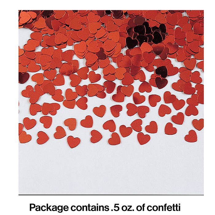 Bulk Party Decor - Wholesale Confetti - Red Heart Confetti, 0.5 Ounce Package