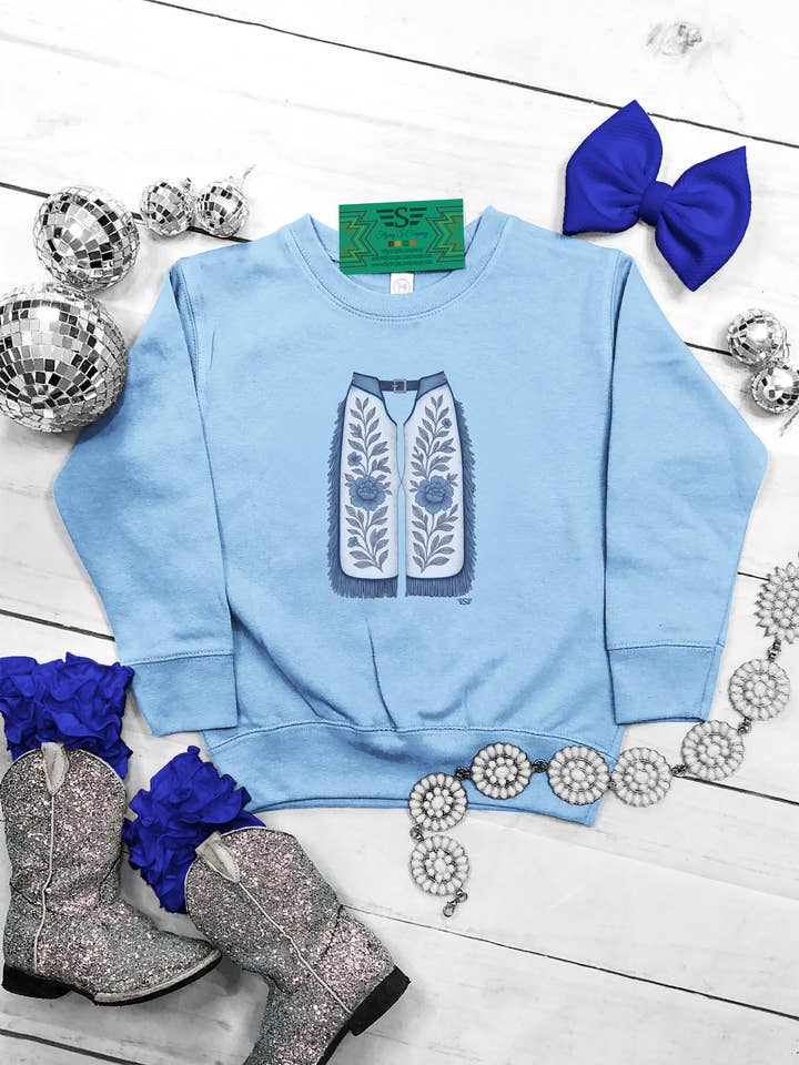 Kids Western Chinoiserie Floral Chaps Graphic Tee for wholesale by Flying S Company