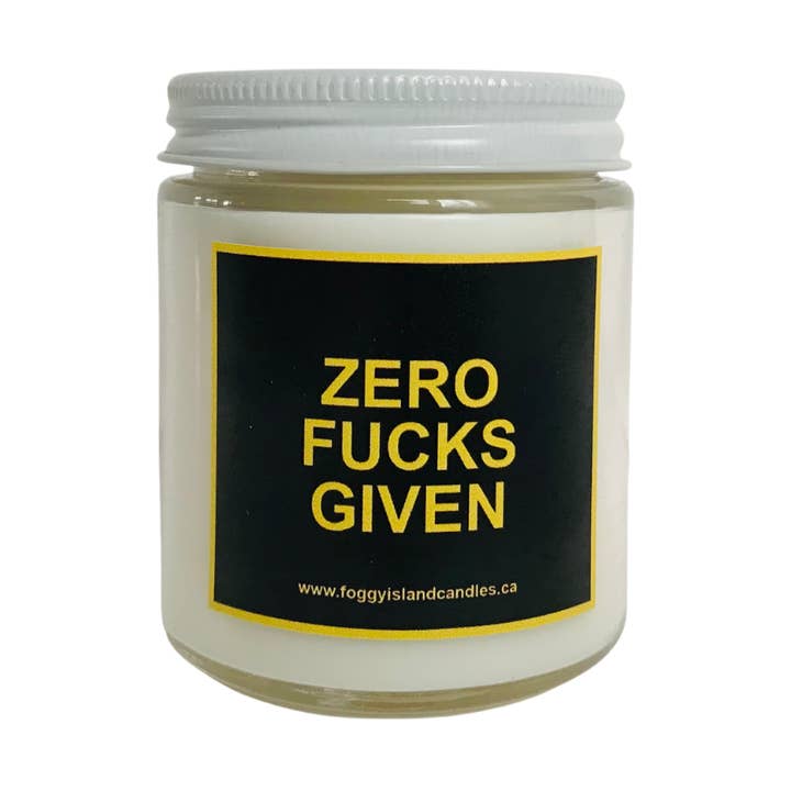 Zero Fucks Given for wholesale by Foggy Island Candle Co.