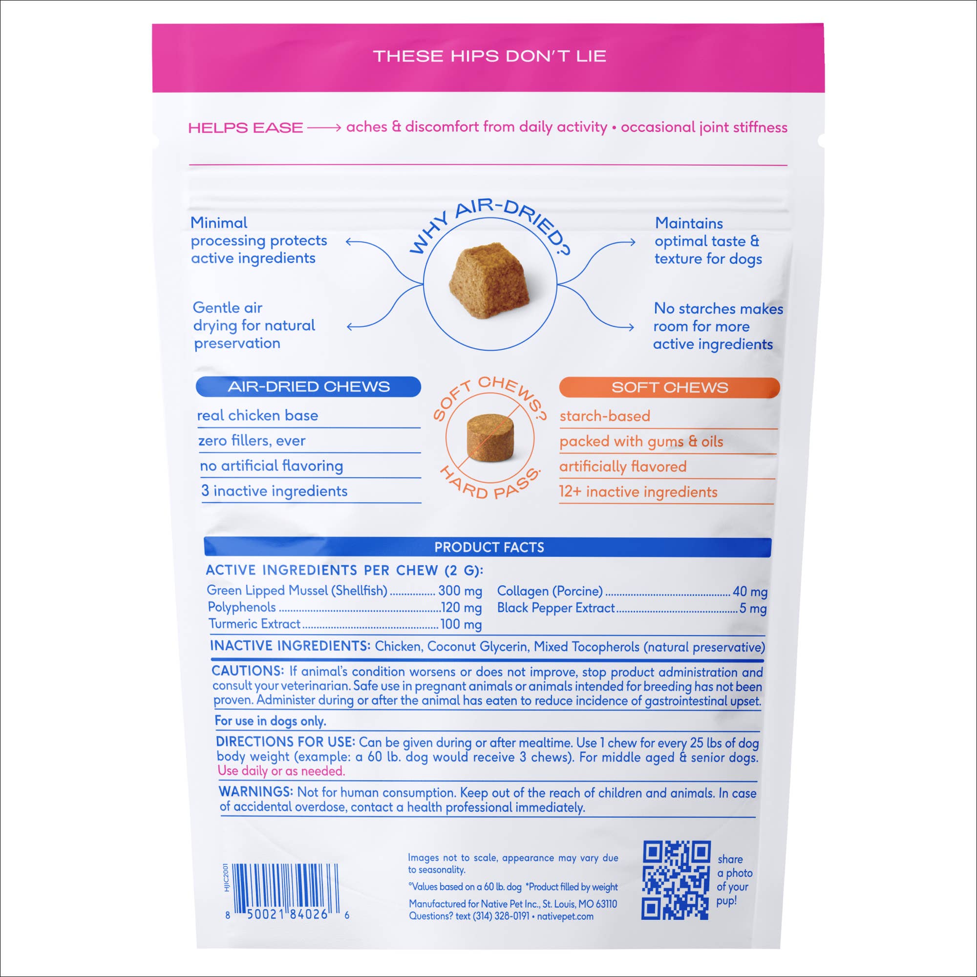 Native Pet - Wholesale Pet Supplement - Dog - Hip+Joint Inflammatory Care Chews, Hip & Joint Supplement10