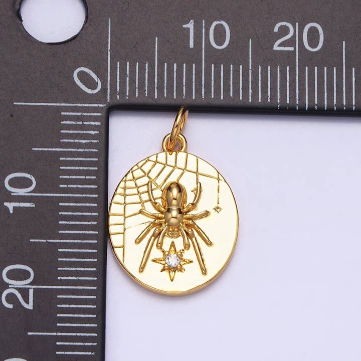 Aim Eternal - Wholesale Individual Charm/Pendant - Small Spider Charm Insect Gold, Silver Halloween Gothic Charm AC-567 AC-5683