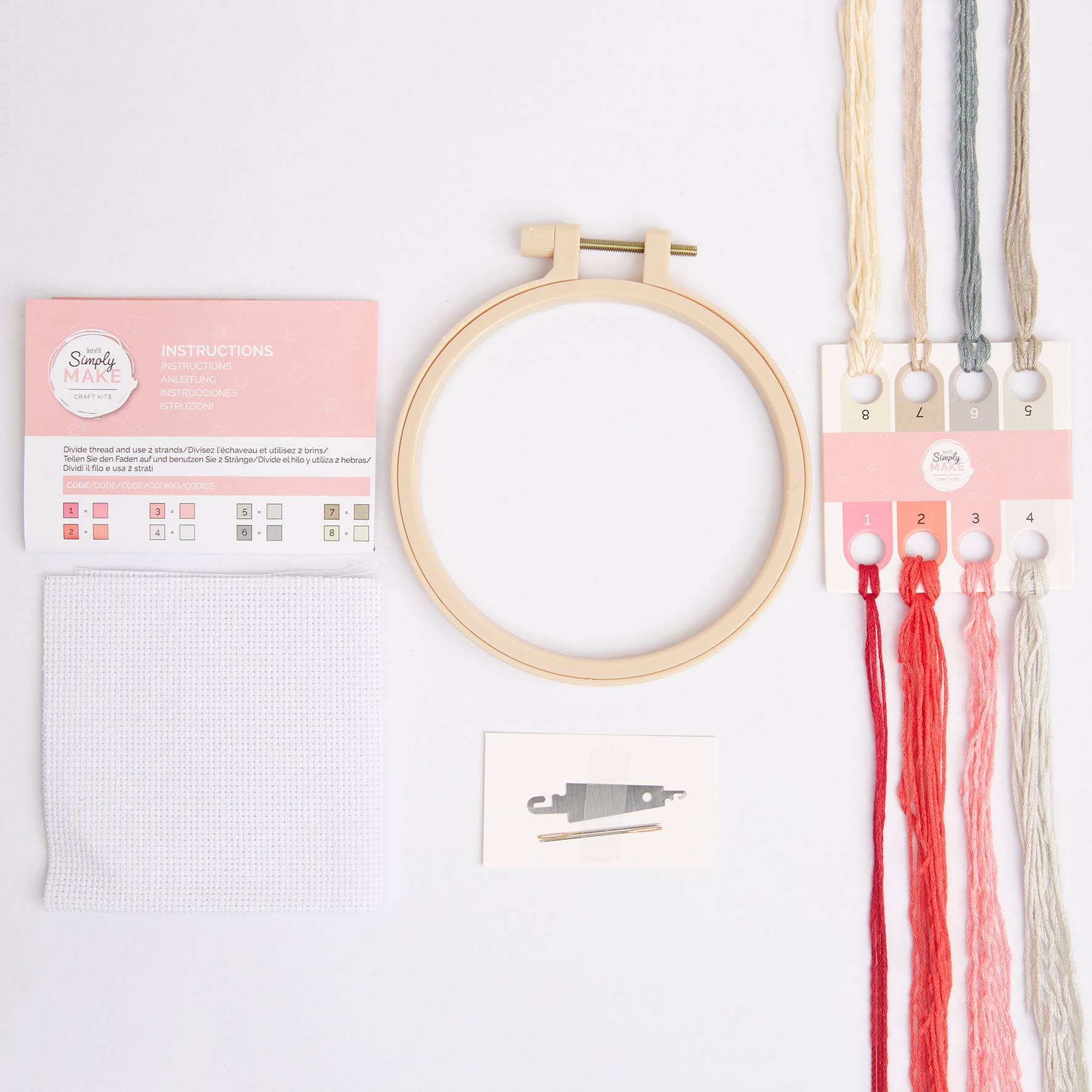 West Design Products - Venta al por mayor Material para bordado/punto de cruz - Kit de manualidades Simply Make en punto de cruz, diseño de tarro de corazones2