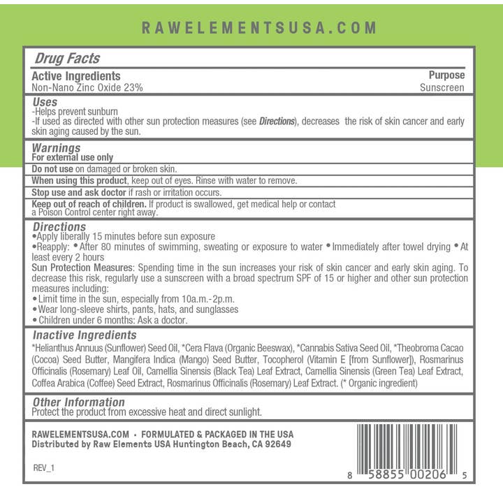 Raw Elements - Wholesale Sunscreen - RAW ELEMENTS FACE AND BODY TIN SPF 30