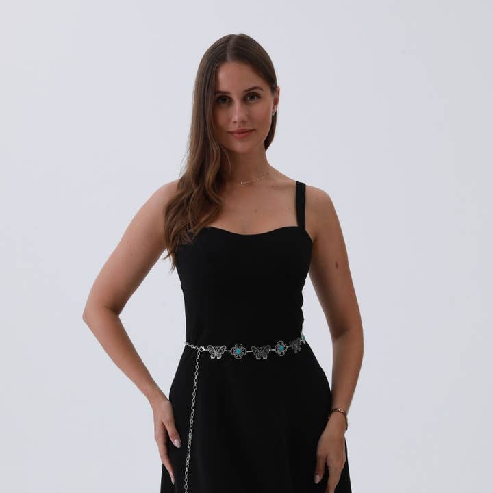Leto Accessories - Wholesale Belt - Women's - Western Butterfly Chain Belt β Vintage Boho Waist Accessory8