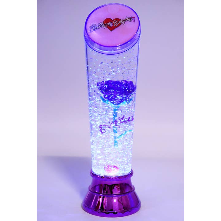 Cap Zone - Wholesale Decorative Tabletop Object - Rose Swirl Color-Changing Tabletop Light Stand