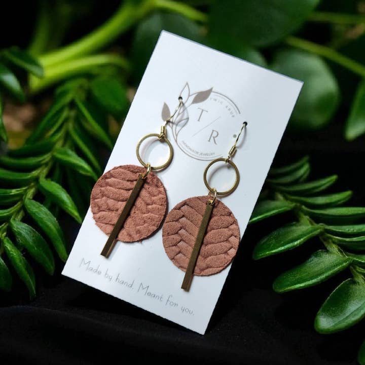 Twig & Rue boutique - Wholesale Dangle Earrings - Greta |Braided leather dangles5