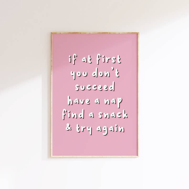Funny Quote Print | Pink Wall Art | Cute Home Decor for wholesale by The Happy Badger